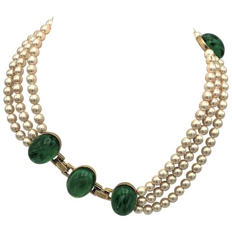 dior green necklace|dior necklace vintage.